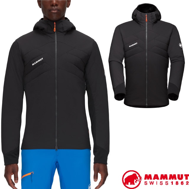 【MAMMUT 長毛象】男 Rime Light 防風防潑水連帽保暖外套/1013-02150-00189 黑/幻影黑✿30E010